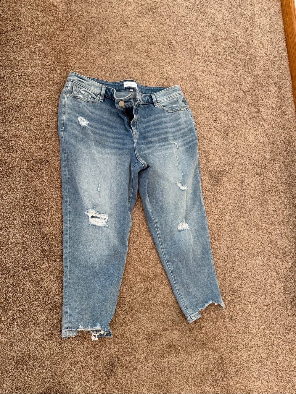 Lane Bryant Light Blue Distressed Cropped Jeans